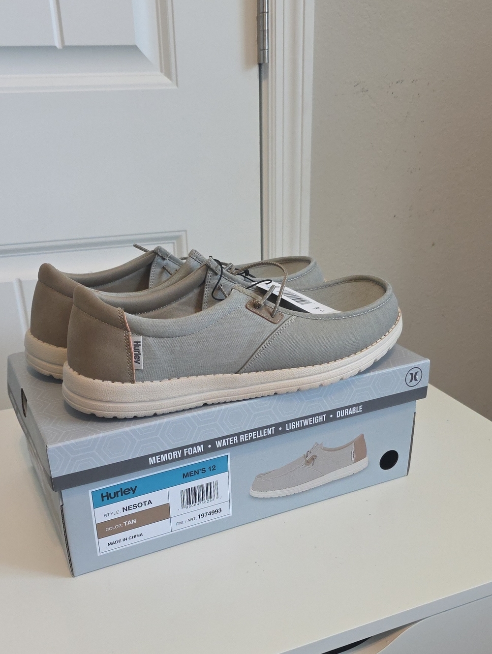 Hurley Men’s Tan and Light Gray Nesota Slip-On Casual Shoes